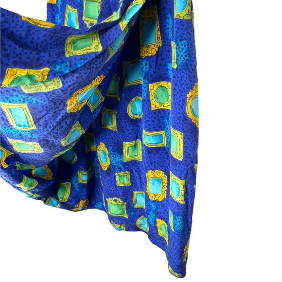 Vintage Jacqueline Ferrar Cheetah Print & Picture Frame Silk Faux Wrap Skirt 12 - Picture 12 of 13